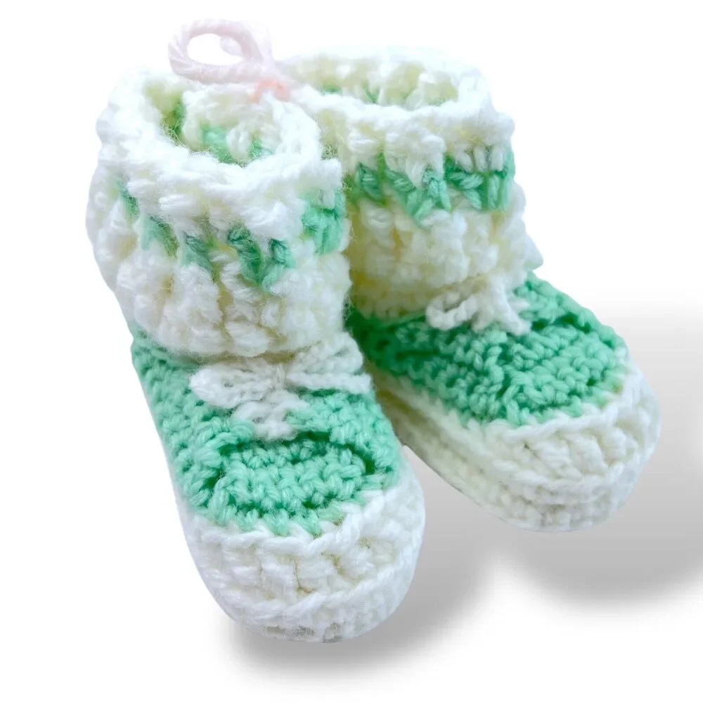 Handmade Aqua Green White 